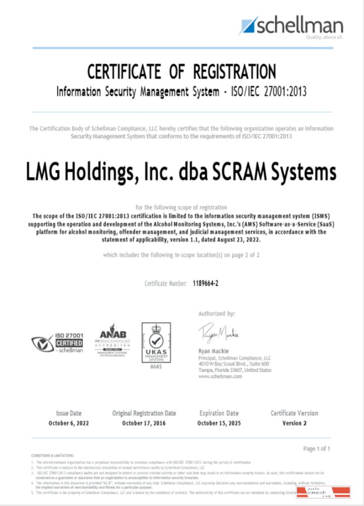 USA LMG certificate of registration Word and PDF template